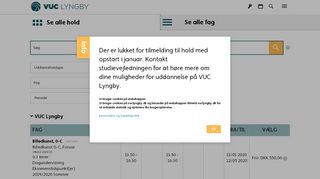 
                            3. Hold/fag - online tilmelding | VUC Lyngby