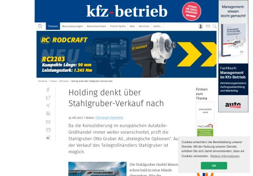 
                            6. Holding denkt über Stahlgruber-Verkauf nach