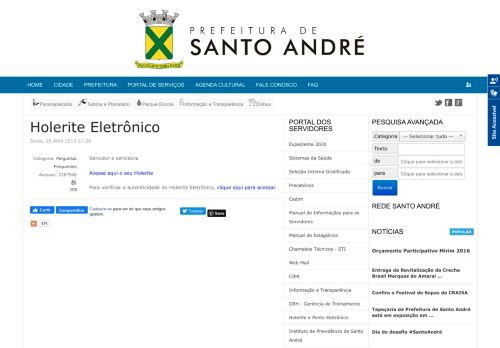 
                            7. Holerite e Ponto Eletrônico - Prefeitura de Santo André