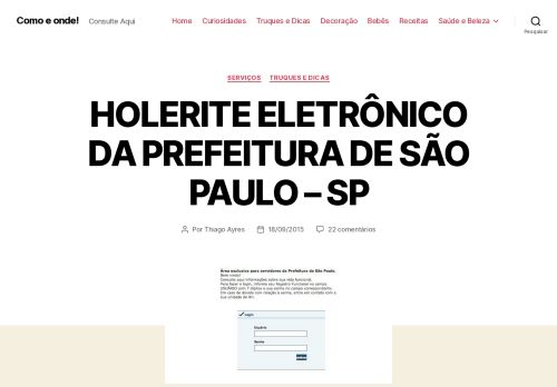 
                            10. HOLERITE ELETRÔNICO DA PREFEITURA DE SÃO PAULO - SP
