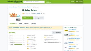 
                            13. Holiday Autos Reviews - ProductReview.com.au