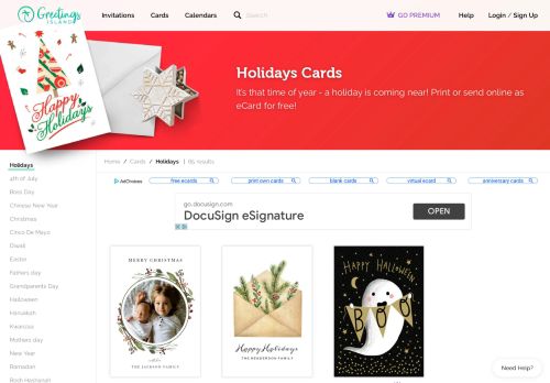 
                            7. Holidays Cards (Free) | Greetings Island