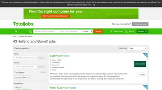 
                            9. Holland and Barrett Jobs, Vacancies & Careers - totaljobs