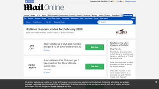 
                            8. Hollister discount code - 10% OFF in February - Daily Mail