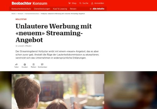 
                            5. Hollystar: Unlautere Werbung mit «neuem» Streaming-Angebot ...