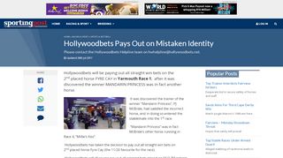 
                            11. Hollywoodbets Pays Out on Mistaken Identity - Sporting Post