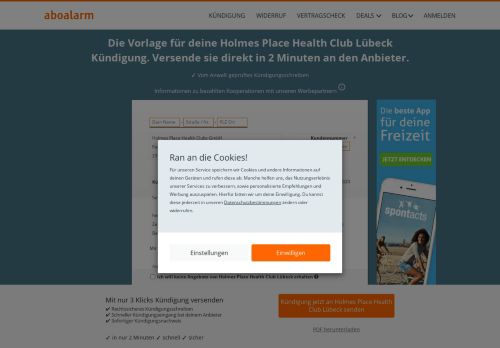 
                            12. Holmes Place Health Club Lübeck online kündigen - Aboalarm