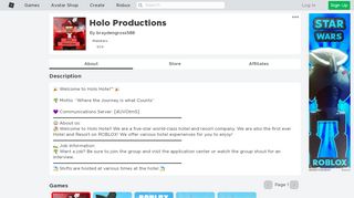 
                            11. Holo Productions - Roblox