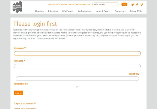 
                            9. Holocaust Educational Trust - Login