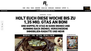 
                            2. Holt euch diese Woche bis zu 1,35 Mio. GTA$ an Boni - Rockstar Games