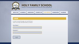 
                            9. Holy Family Catholic School - Login