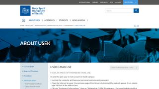 
                            8. Holy Spirit University of Kaslik | USEK e-mail use