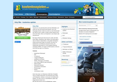 
                            13. Holy War kostenlos im Browser spielen auf kostenlosspielen.net