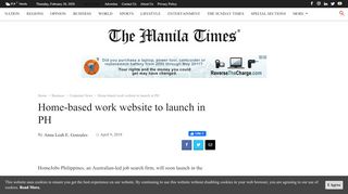 
                            10. Home-based work website to launch in PH | The Manila Times Online