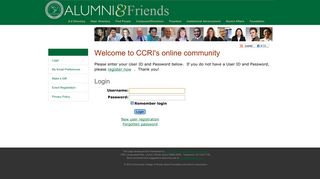 
                            11. Home - CCRI My Alumni & Friends