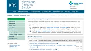 
                            2. Home - Continuing Care - KRS Website at Knowledge Resource Service