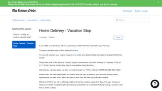 
                            12. Home Delivery - Vacation Stop – The Boston Globe