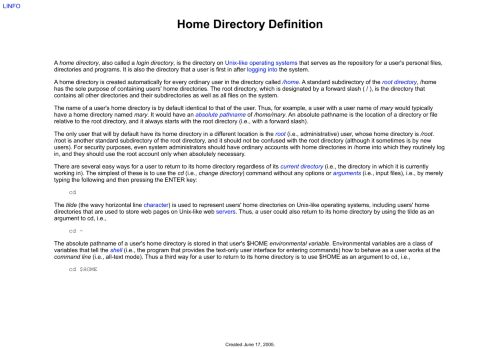 
                            12. Home Directory Definition - The Linux Information Project