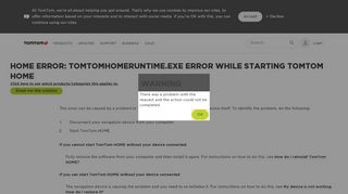 
                            11. HOME Error: TomTomHOMERuntime.exe error while starting TomTom ...