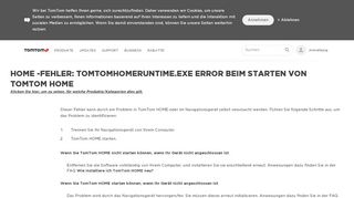 
                            9. HOME -Fehler: TomTomHOMERuntime.exe error beim Starten von ...