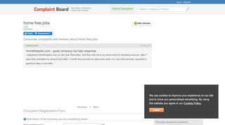 
                            10. home free jobs Complaints