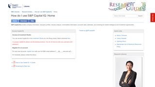 
                            12. Home - How do I use S&P Capital IQ - Research Guides at Singapore ...