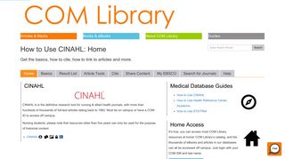
                            7. Home - How to Use CINAHL - LibGuides at COM Library