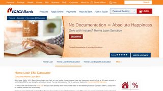 
                            8. Home Loan EMI Calculator - ICICI Bank