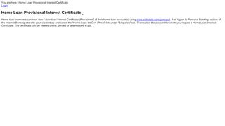 
                            1. Home Loan Provisional Interest Certificate - SBI