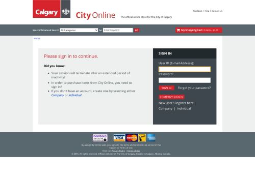 
                            5. Home - Login - CITYonline - The City of Calgary