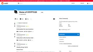 
                            6. Home of CRYPTO20 - Reddit