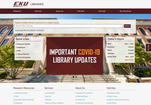 
                            12. Home Page | Libraries | Eastern Kentucky University