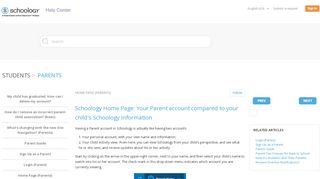 
                            12. Home Page (Parents) – Schoology Support