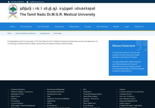 
                            8. Home Page - The Tamilnadu Dr.M.G.R. Medical University