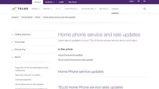 
                            10. Home phone service and rate updates | Support | TELUS.com