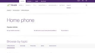 
                            5. Home Phone Support, Voicemail Help, Call Options | TELUS