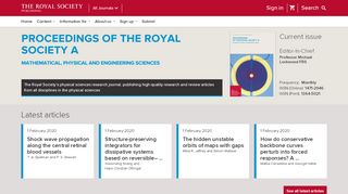
                            2. Home | Proceedings of the Royal Society A: Mathematical, Physical ...