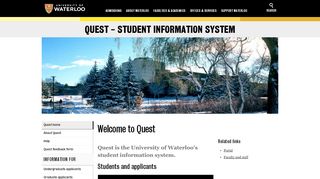 
                            13. Home | Quest - Student Information System | University of Waterloo
