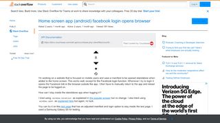 
                            12. Home screen app (android) facebook login opens browser  ...