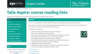 
                            6. Home - Talis Aspire: course reading lists - Guides at Victoria University ...