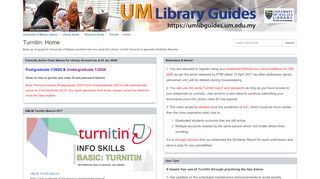 
                            9. Home - Turnitin - Library Guide at University of Malaya