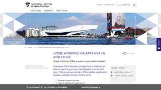 
                            6. Home working via apps.hva.nl and Citrix - Amsterdam University of ...