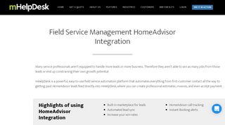 
                            10. HomeAdvisor Integration - mHelpDesk