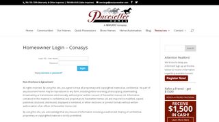 
                            12. Homeowner Login - Conasys - Pacesetter Homes