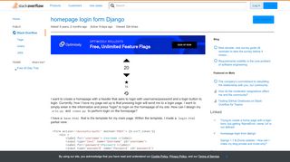 
                            4. homepage login form Django - Stack Overflow