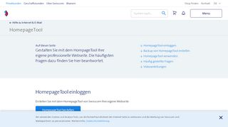 
                            1. HomepageTool & Webhosting - Hilfe | Swisscom