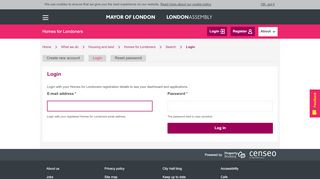 
                            11. Homes for Londoners - Login - Greater London Authority