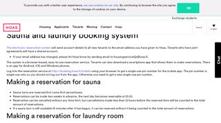 
                            2. Homes for students - Sauna and laundry booking system - HOAS