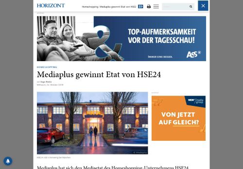 
                            9. Homeshopping: Mediaplus gewinnt Etat von HSE24 - Horizont