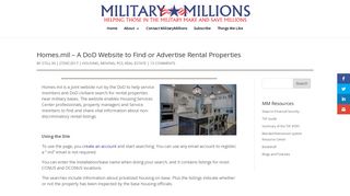 
                            8. Homes.mil – A DoD Website to Find or Advertise Rental Properties ...